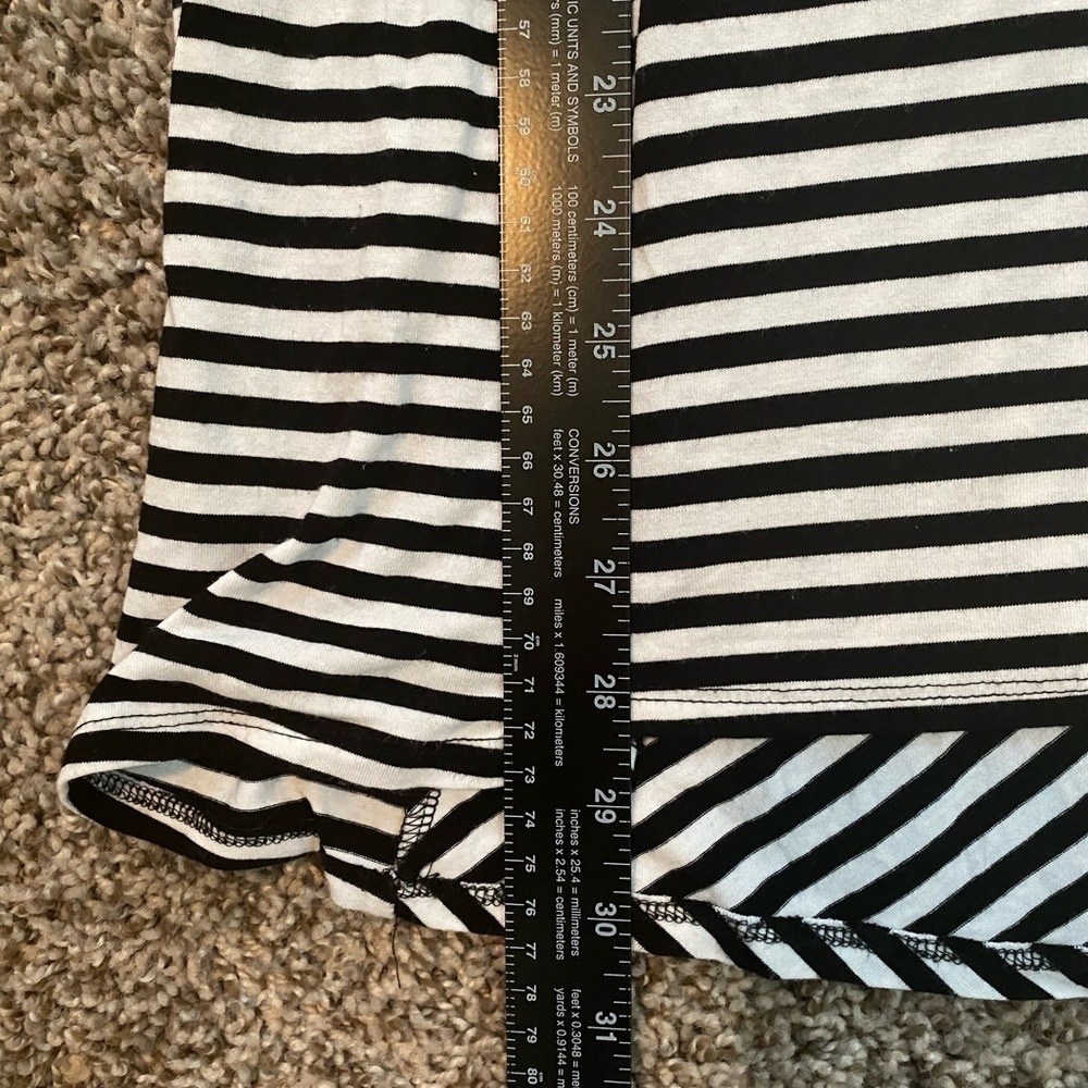 Vince Camuto Black and Blue Striped Dress Sz Large - Picture 8 of 10